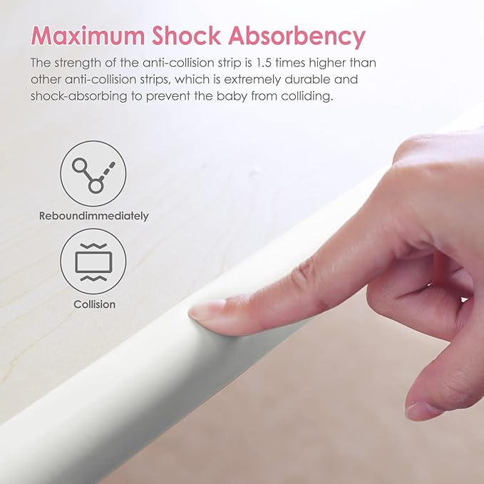 Baby Proof Corners and Edges, (Large 16.5FT Edge +8 Corners) Baby Proofing Corner Guards, Soft Rubber Foam Edge Protector, Furniture Tables Bumper Guard for Baby Safety, Beige-CubbioJoy