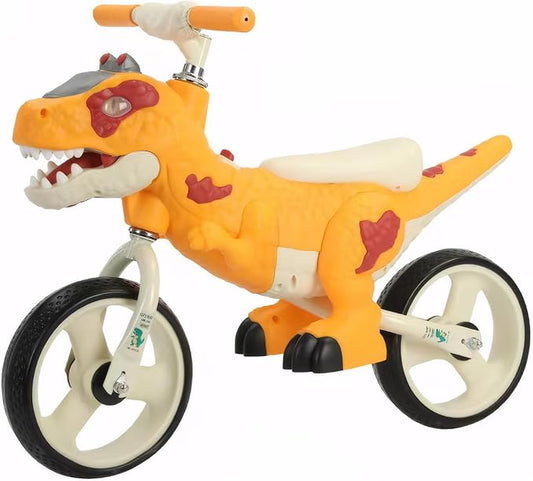 Dinosaur-Themed Toddler Balance Bike Toys for 2-7 Year Old Girls & Boys - Music & Lighting Effects, No-Pedal Training Bike, Best Gifts for Kids with Carbon Steel Frame & Adjustable Handlebar-CubbioJoy