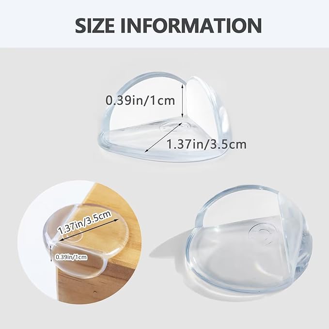 8 Pack Corner Protector Baby, Table Corners, Clear Table Protectors for Furniture, Round Corner Guards, Safety Corner Protectors, Furniture Corner & Edge Safety Bumpers,Baby Proofing-CubbioJoy