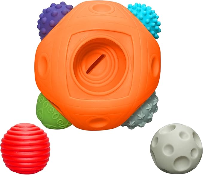 Balls for Toddlers 1-3 Baby Sensory Toys, Montessori Toys for Babies 6-12 Months Baby Toys, Sensory Ball BPA Free Teething Gift Toddler Balls Bath Toys with Bright Color Multi Textured-CubbioJoy
