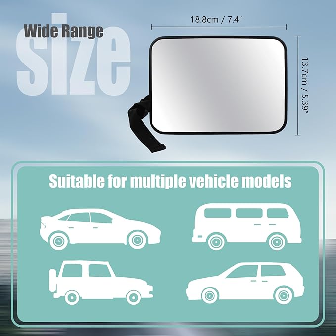 Baby Car Mirror, Universal Fit, Headrest Mount, Shatterproof, Stable, Easy Install, Compatible with Most Cars & SUVs-CubbioJoy