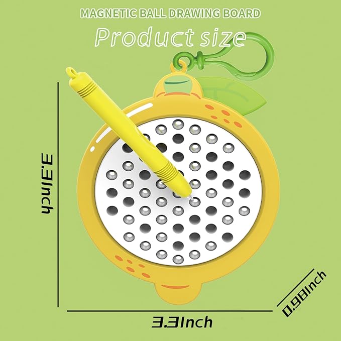 1pcs Lemon Magnetic Drawing Board for Kids & Toddlers with Beads and Magnet Stylus Pen - Magnetic Travel Toy for Airplane & Car Ride Activities for Kids-CubbioJoy