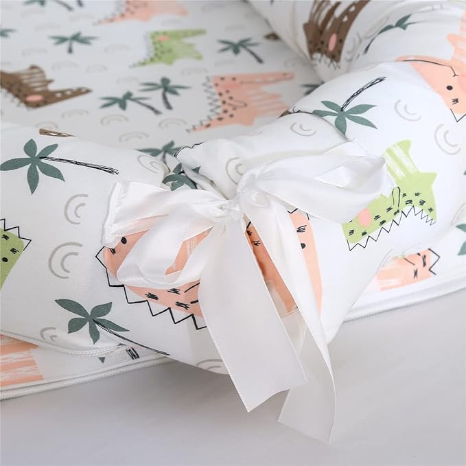 Baby Lounger for Newborn Portable Bag,Baby Lounger Play Mat Awake-Time,Newborn Babies Essentials Gifts 0-24 Months Home Travel(Crocodile Jungle)-CubbioJoy