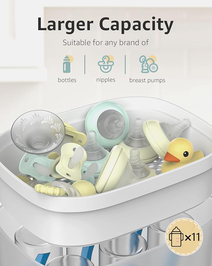 Baby Bottle Sterilizer, HAUTURE Bottle Sterilizer and Dryer, One-Dial Control Electric Steam Bottle Sanitizer for Baby Stuffs, Baby Bottles & Breast Pump Accessories-CubbioJoy