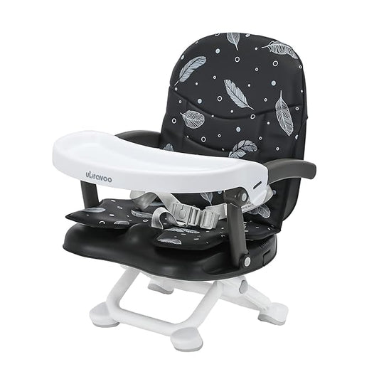 Baby Booster Seat for Dining Table with Removable Tray & Cushion, 3in1 Portable Toddler Booster Seat, 4 Height Adjustable Travel High Chair for Babies and Toddlers-CubbioJoy