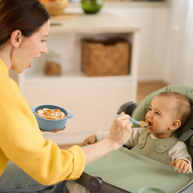 Baby Spoons, 6 Pack First Stage Silicone Feeding Spoons, Soft Tip Feeding Baby Utensils, Baby Led Weaning Supplies Training Spoons, Dishwasher and Boil Safe-CubbioJoy