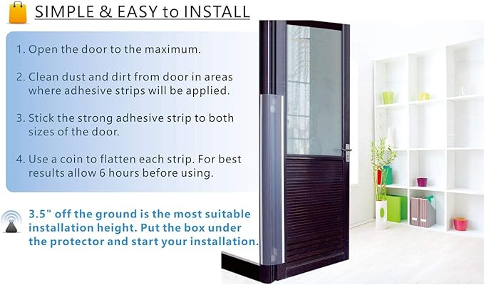 4 PCS AILUOQI Door Jam Shield Finger Pinch Guard for Baby Proofing, Kids, Hinge Cover Pinch Guard for 90 & 180 Degree Doors Frame & Baby Gate. 47.2" H, 6.7" W. 4 Pieces Set-CubbioJoy