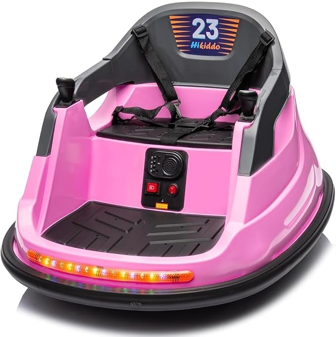 Baby Bumper Car, 6V Electric Kids Bumper Car for Toddlers with Remote Control, Bluetooth - Baby Pink-CubbioJoy