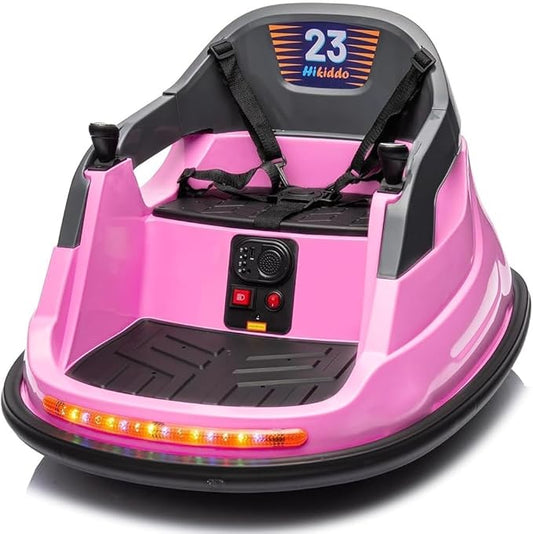 Baby Bumper Car, 6V Electric Kids Bumper Car for Toddlers with Remote Control, Bluetooth - Baby Pink-CubbioJoy