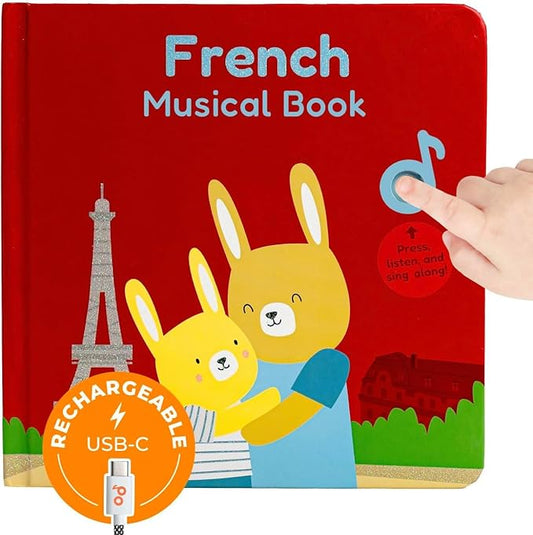 Cali's Books French Nursery Rhymes | New Rechargeable Sound Books | Sound Book for Toddlers 1-3 | Bilingual Books for 1 Year Old | | French Baby Book-CubbioJoy