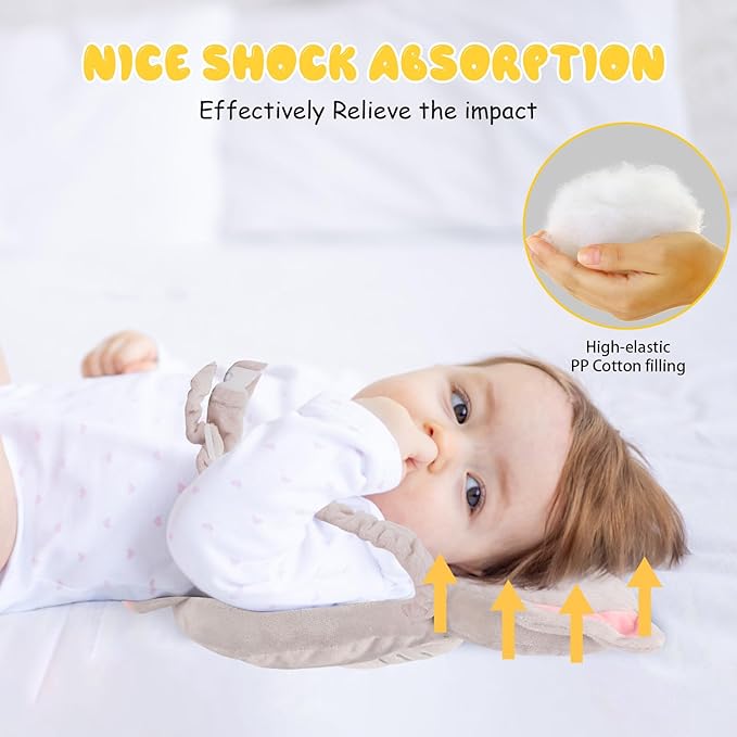 Baby Head Protection Backpack - Soft & Comfortable, Cute Cartoon Design, Elephant-CubbioJoy