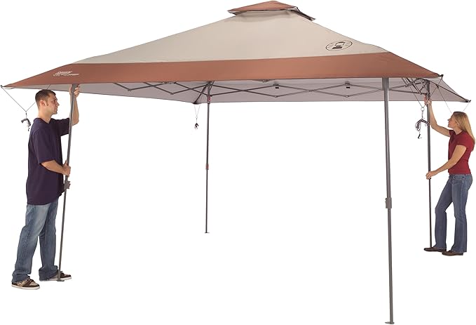 Coleman 13x13ft Instant Canopy Sun Shelter, Portable Shade Tent Sets Up in 3 Minutes, Vented Roof for Airflow & UPF 50+ Sun Protection, Great for Beach, Park, Tailgating, Camping, Backyard & More-CubbioJoy