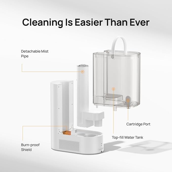 Dreo 6L Humidifiers for Bedroom, Smart Warm & Cool Mist for Large Room, 60Hr Quiet Runtime for Baby, Plant, Humidity Sensor, Indicator Light, 12H Timer, Google/Alexa, White-CubbioJoy