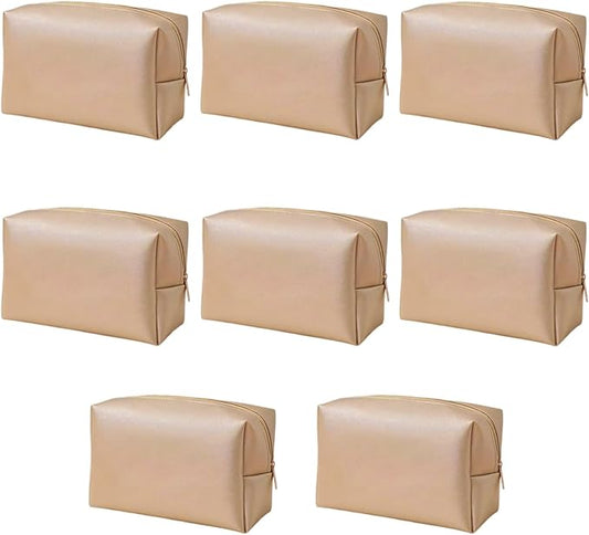 Bridesmaid Proposal Gifts Letter Cosmetic makeup bag bulk for Wedding Party Favors Bachelorette party decorations Toiletry Organizer Bag Makeup Case Gift (8, Gold)-CubbioJoy