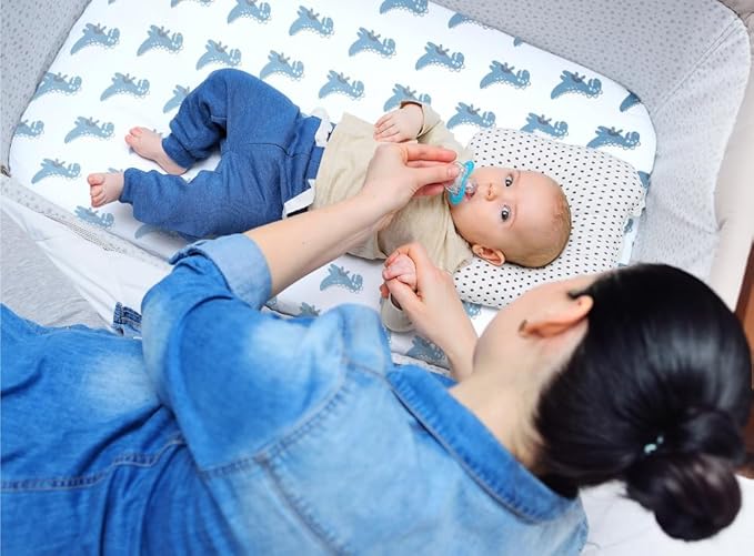 4 Pack Soft Baby Boy Sheets Dinosaur Star Cloud Soft Polyester Neutral Unisex Fitted Sheets Set for Baby Boys-CubbioJoy