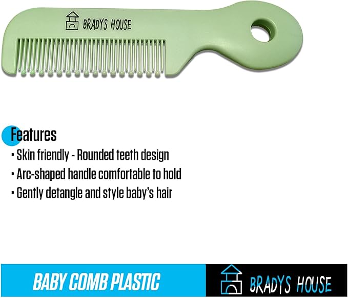 3 Piece Baby Hair Brush & Comb Set for Newborns- Soft Goat Bristle Hair-Brush, Silicone Bath Brush and Plastic Comb for Infant, Toddler, Kids - Baby-CubbioJoy