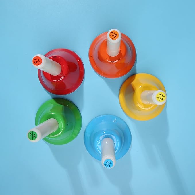 8 Note Hand bells, Colorful Handbells Musical Instrument for Kids Adults School Church Wedding-CubbioJoy