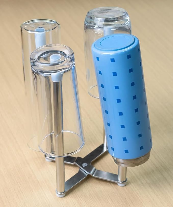 Drying Rack, Stainless Steel Kitchen Stand Holder for Bottles, Cups and Plastic Bags, Multifunctional Countertop Shelf-CubbioJoy