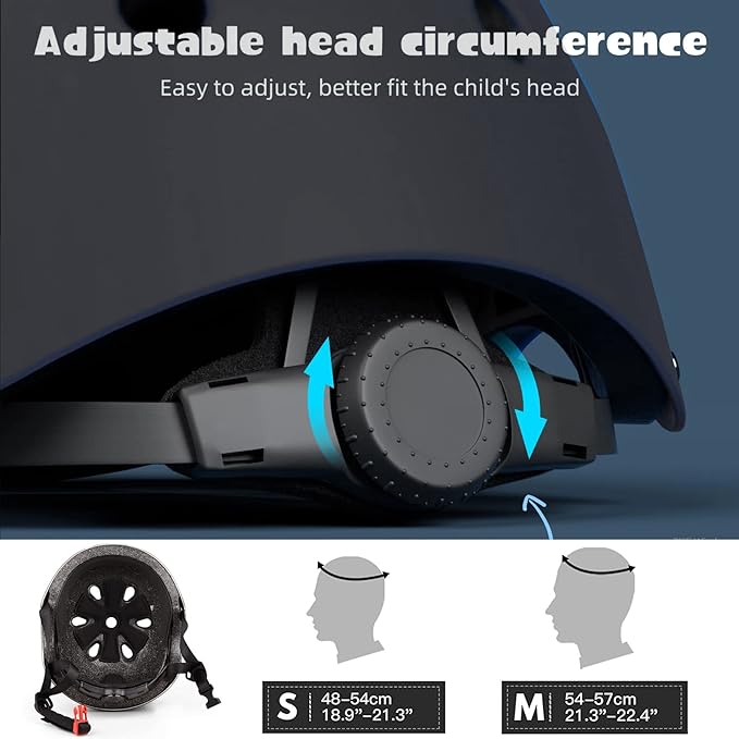 Kids Bike Helmet Set Adjustable for Children, Boys, Girls and Teenagers Aged 3-8 Years Includes Elbow, Knee, Wrist Guards Children's Helmet Protection Set for Bikes SkateboardsRollerskates-CubbioJoy