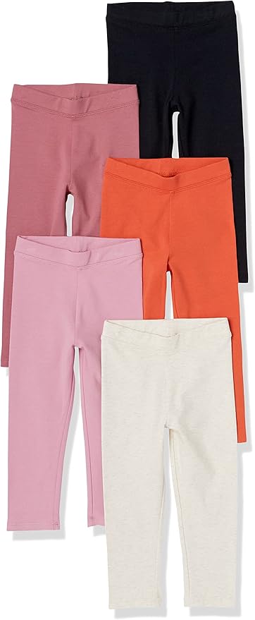 Amazon Essentials Girls and Toddlers' Leggings, Multipacks-CubbioJoy