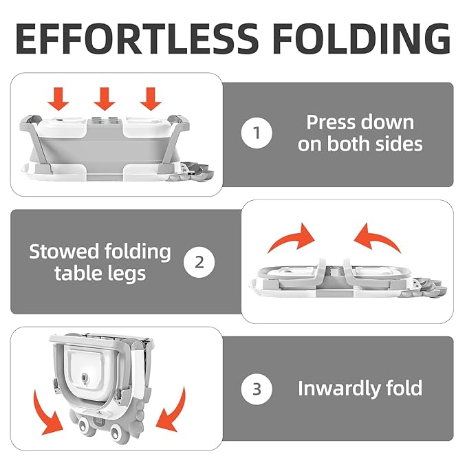 Collapsible Baby Bathtub for Newborns to Toddler with Real-time Temp Monitor & Floating Cushion,Portable Travel Tub for 0-36 Month, Foldable Baby Bath Tub for Infants Boy (Grey)-CubbioJoy