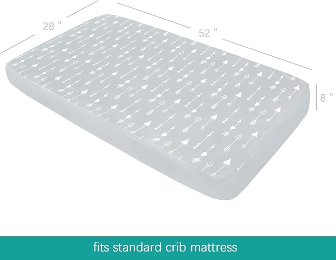 4-Pack Fitted Crib Sheets for Boys and Girls - Breathable, Soft Microfiber Baby Sheets in Grey and Pink-CubbioJoy