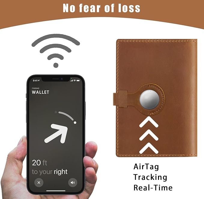 Jack&Chris Genuine Leather Passport Holder For Travel, RFID Blocking Handmade Passport Holder with Card Case Organized & Safe, Quality Travel Essentials for Women and Men for Gifting, Light Brown-CubbioJoy