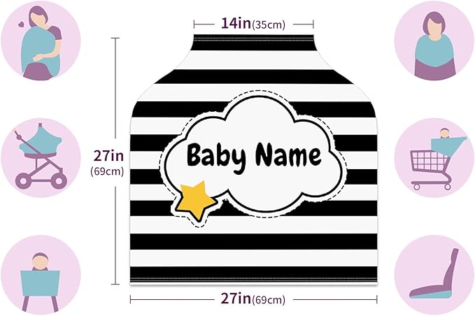 Baby Car Seat Stroller Cover Nursing Cover New Mom Breastfeeding Scarf Soft Stretchy Infant Carrier Cover Car Canopy Coverage-CubbioJoy