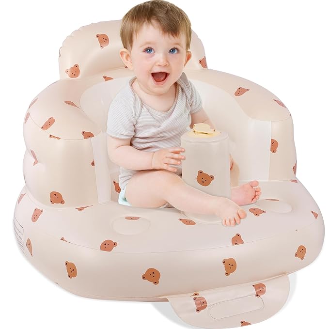 Inflatable Seat for Toddlers 3-36 Months, Built-in Air Pump, Summer Support Seat for Sitting Up, Shower Floor Seater-CubbioJoy