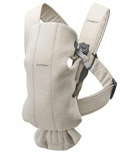 BabyBjörn Baby Carrier Mini, 3D Jersey, Light Beige | Newborn Carrier (7-25 lbs), Ergonomic, Easy-to-Use-CubbioJoy