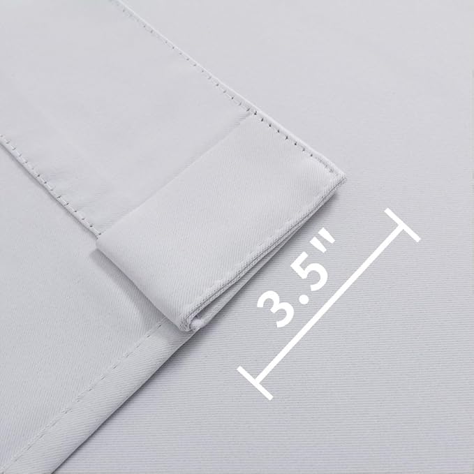 Joydeco Custom Blackout Curtains for Bedroom, 1 Panel Room Darkening Curtains & Drapes for Living Room Window Rod Pocket Back Tab (Custom Size,Greyish White)-CubbioJoy