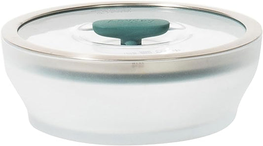Anyday 4-Cup Microwave Cookware & Glass Container with Glass Lid, Plastic-Free Shallow Food Storage | Stackable Airtight Steamer with Vented Lid for Microwave-Safe Reheating, Steaming Vegetables-CubbioJoy