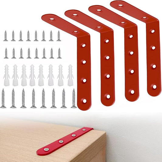 Anti Tip Furniture Anchors for Baby Pet Proofing,Furniture Wall Anchor Furniture Dresser Bookshelf Falling Prevention Device for Children (Red)-CubbioJoy