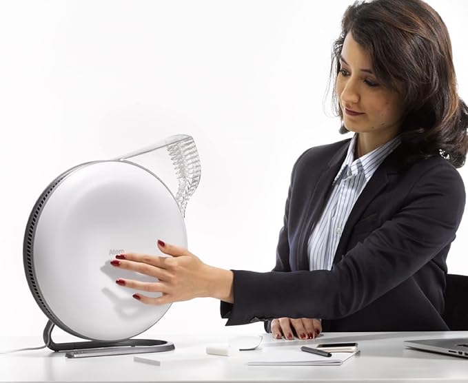 IQAir Atem Desk Air Purifier for Home, Office, Desktop, Small Room up to 150 sq ft, HyperHEPA Filter for Bacteria, Viruses, Allergens, Pets, Asthma, Pollen, Dust, Swiss Design, Made in Germany, White-CubbioJoy