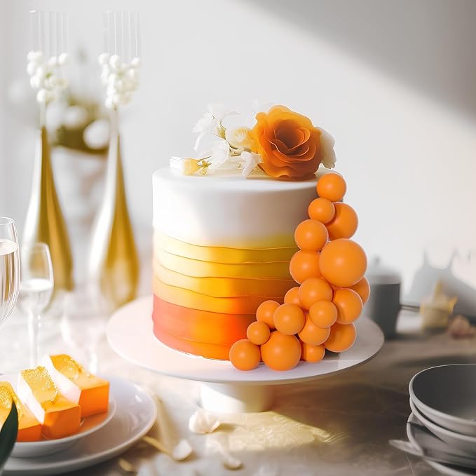 75 Pieces Orange Cake Balls Topper Decorations Foam Cupcake Topper Mini Balloon Cake Topper Picks for Cake Deco Birthday Party Wedding-CubbioJoy