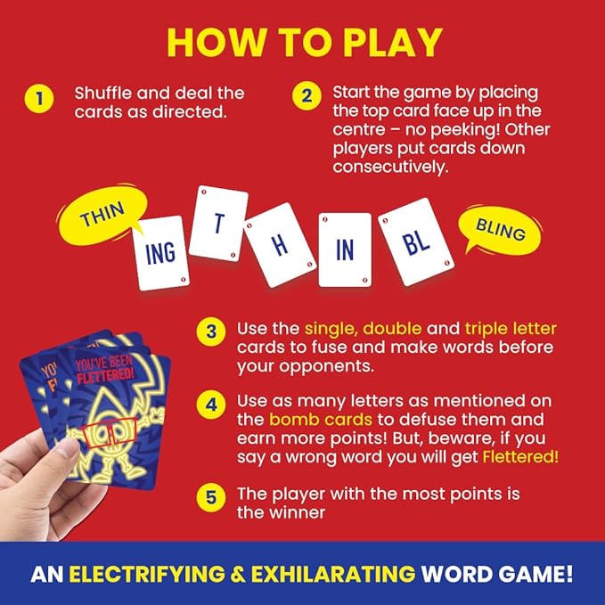 Card Game - Fletter Fuse, Fast-paced Word Game for All Ages, Fun for Family Game Night, Vocabulary Building, Gifts for Kids Ages 8, 9, & 10 Years-CubbioJoy