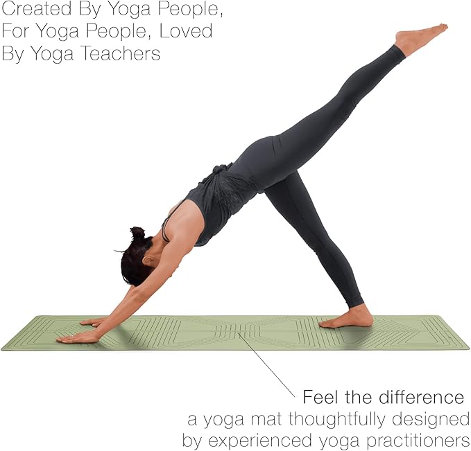 agoy Pro+ Warrior - Premium Non-Slip Yoga Mat – Eco-Conscious Design - PU Mat With Wet/Dry Grip+ - Focus Alignment - Lazer-Etched Technology - A Portable Standard Size Mat for All Styles of Yoga-CubbioJoy