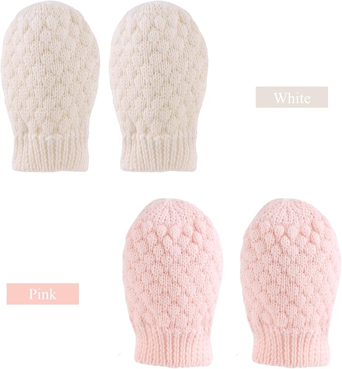 Baby Knit Mittens Toddler Boys Girls Gloves Winter Infant Newborn No Scratch Mitten 0-3 Years-CubbioJoy