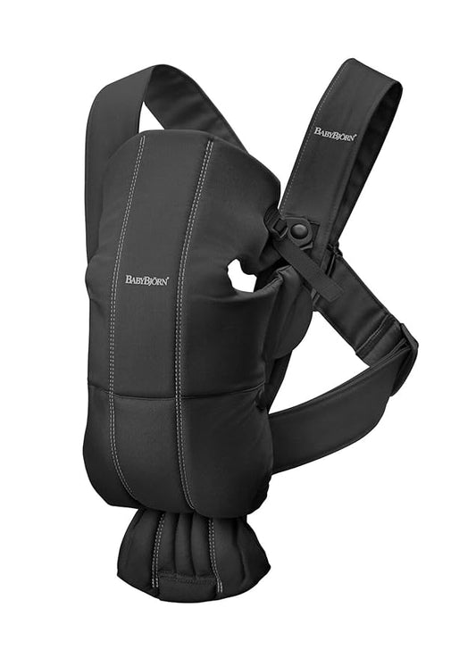 BabyBjörn Baby Carrier Mini, Black, Woven | Newborn Carrier (7-25 lbs), Ergonomic, Easy-to-Use-CubbioJoy