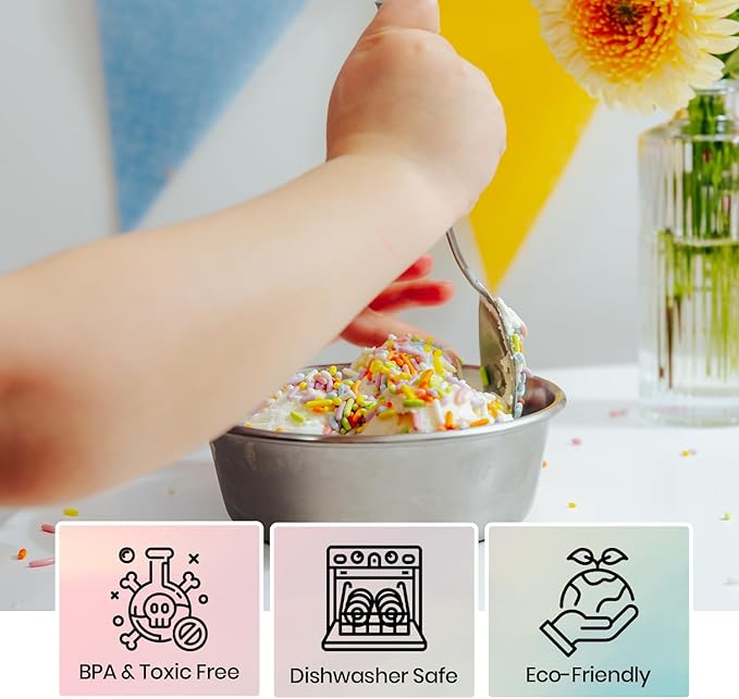 Children's Stainless Steel Bowl Set | Set of 4 bowls | 304 18/8 Stainless Steel |10 ounces | Matte Finish | Toxin Free | 100% BPA Free | Dishwasher Safe-CubbioJoy