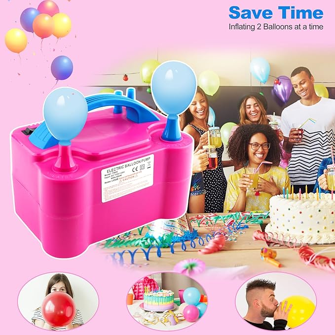 Balloon Pump 600W 110V Electric Balloon Pump Portable Electric Inflator Balloon Air Pump-2 Tying Tools Balloon Blower for Party Decoration-CubbioJoy