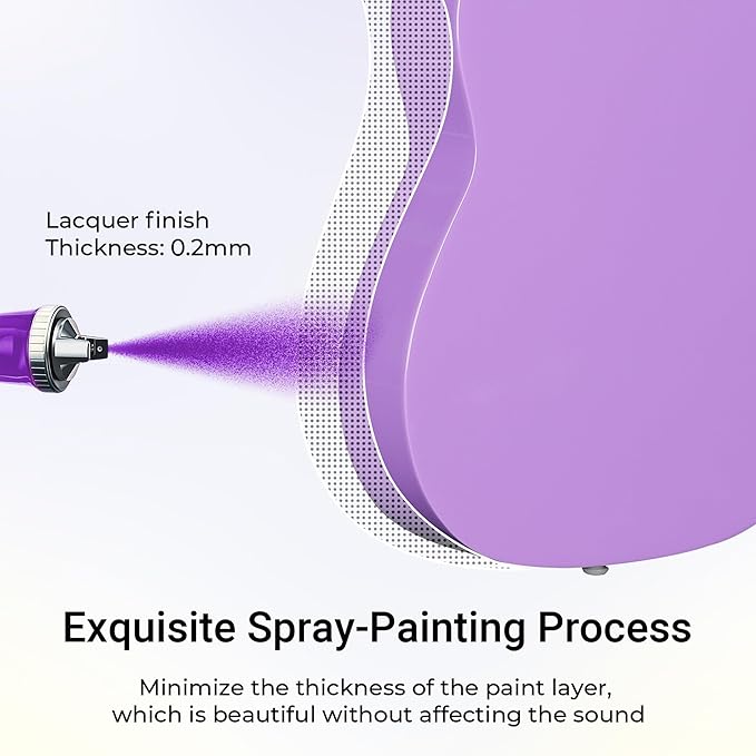 ADM Beginner Acoustic Classical Guitar 30 Inch Nylon Strings Wooden Guitar Bundle Kit for Kid Boy Girl Student Youth Guitarra Online Lessons with Gig Bag, Strap, Tuner, Strings, Picks, Purple-CubbioJoy