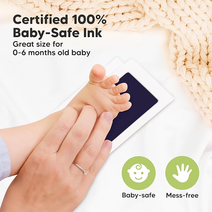 4-Pack Inkless Baby Hand and Footprint Kit - Mess Free Ink Pad for Newborn Keepsake, Dog Nose & Paw Print Kit, Clean Touch Ink Pad for Baby Hand & Footprints, Ideal New Mom Gifts (Twilight)-CubbioJoy