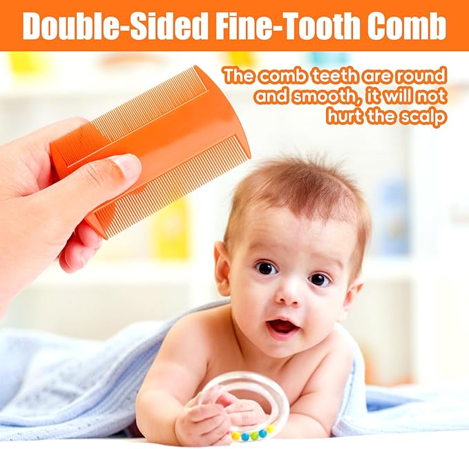 Baby Hair Brush and Comb Set, 4Pcs Baby Soft Bristles hairbrush Cradle Cap Brush Hair Comb for Newborns Toddlers Boys Girls (Yellow)-CubbioJoy