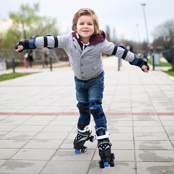 Adjustable 4 Size Kids Roller Skates With Light up Wheels for Girls Ages 5-8-12, Safe and Fun Illuminating Skates for Kids, Toddlers, Boys-CubbioJoy