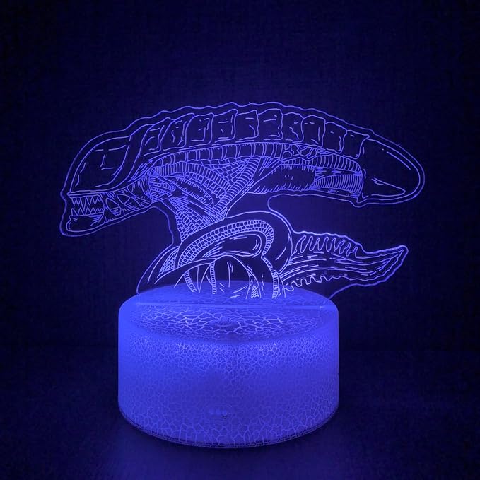 3D Alien Night Light, Monster Illusion Table Lamp with 16 Colors Remote Control Touch Lamp LED USB Night Light Desk Lamps Room Decorations Home Decor Holiday Birthday Light-CubbioJoy