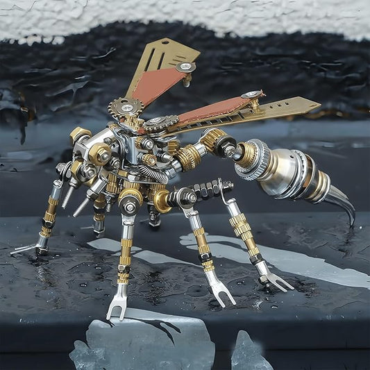 3D Metal wasp Puzzle, Punk Insect Metal Model, 3D Puzzle Mechanical wasp Building Blocks, Fun DIY Assembly, high-end Men's Gifts.-CubbioJoy