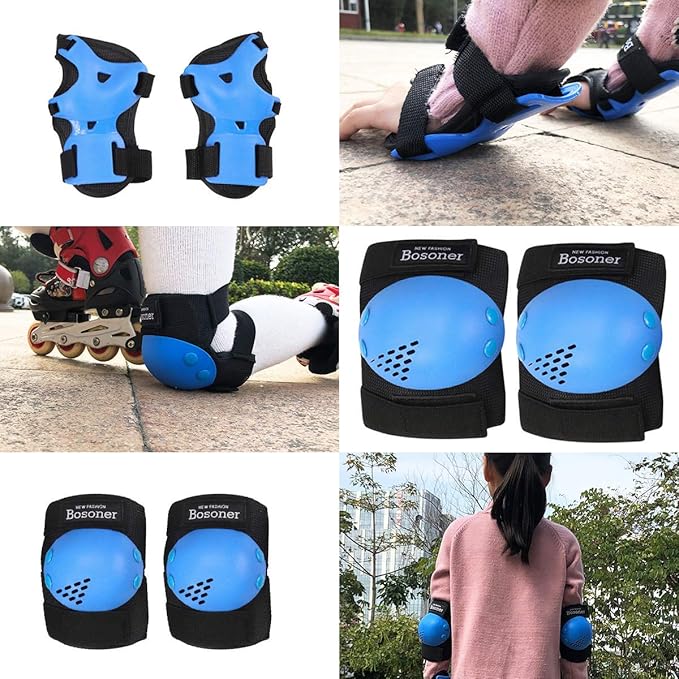 BOSONER Kids/Youth Knee Pad Elbow Pads for Roller Skates Cycling BMX Bike Skateboard Inline Rollerblading, Skating Skatings Scooter Riding Sports-CubbioJoy