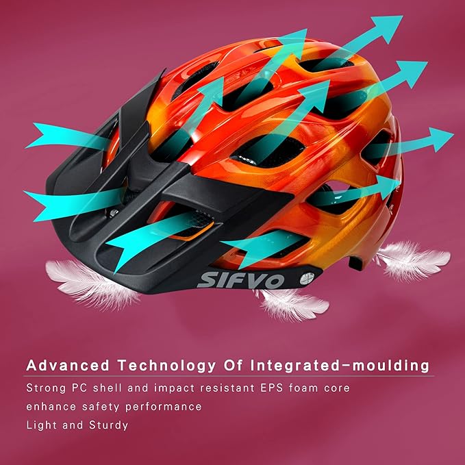 Kids Bike Helmet, SIFVO Kids Helmet 8+ Boys and Girls Bike Helmet with Cool Visor, Bike Helmets for Kids, Youth Bike Helmet Kids Mountain Bike Helmet Lightweight and Sturdy【55-58cm】-CubbioJoy