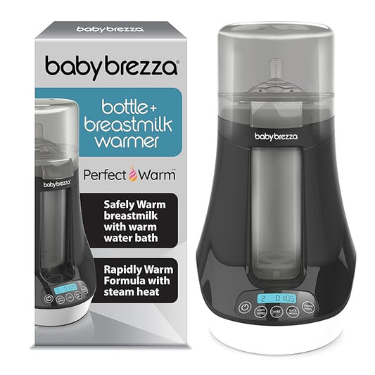 Baby Brezza Fast Baby Bottle Warmer - Baby Milk Warmer + Breastmilk Warmer Defroster – 2 Unique Temperatures for Breastmilk + Formula - Universal Fit for All Bottles, Storage Bags + Food Jars-CubbioJoy